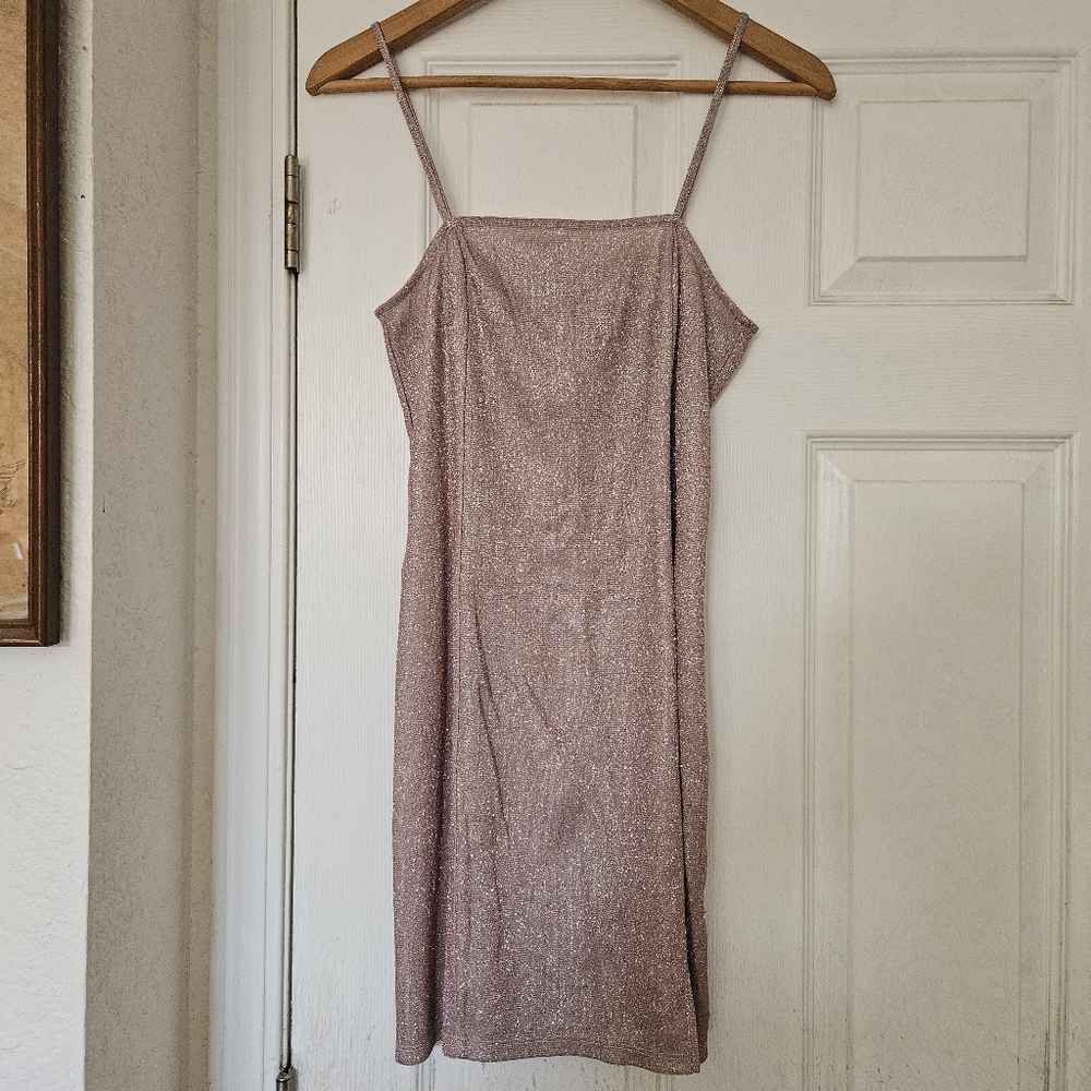 Divided Women's Pink Sparkle Sleeveless Midi Dress Size Medium